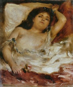 Femme demi-nue couchée